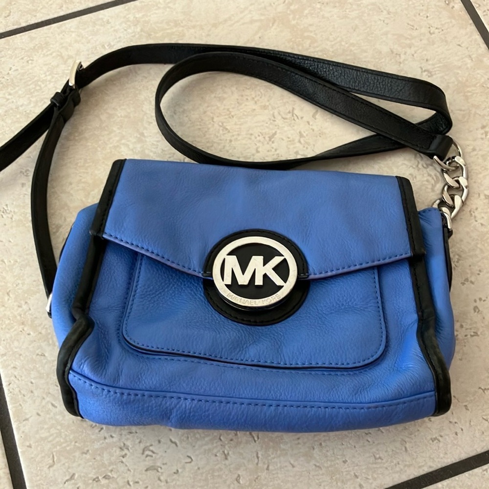 Michael Kors Black and Blue Crossbody Bag